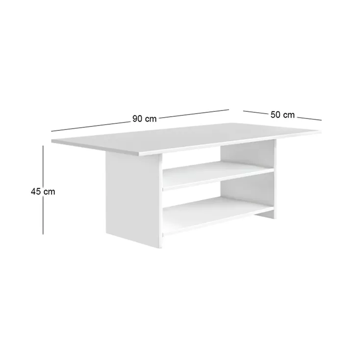 Τραπεζάκι σαλονιού Dallas Megapap χρώμα λευκό 90x50x45εκ.