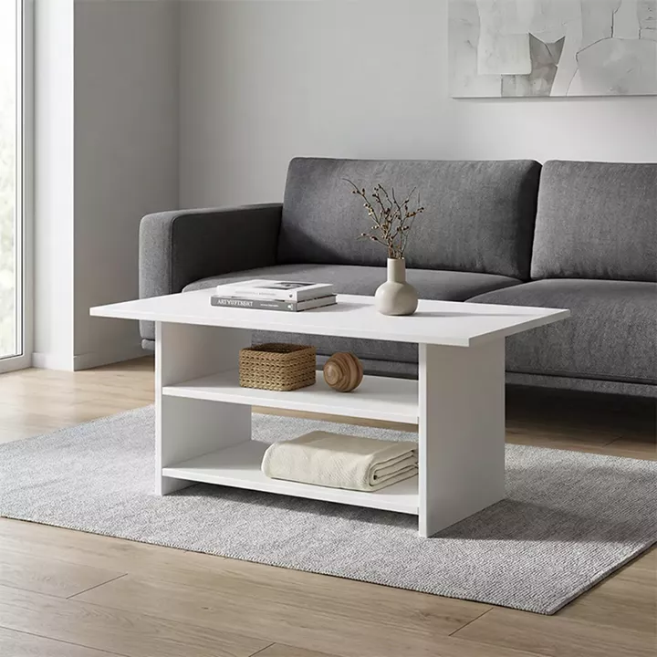 Τραπεζάκι σαλονιού Dallas Megapap χρώμα λευκό 90x50x45εκ.