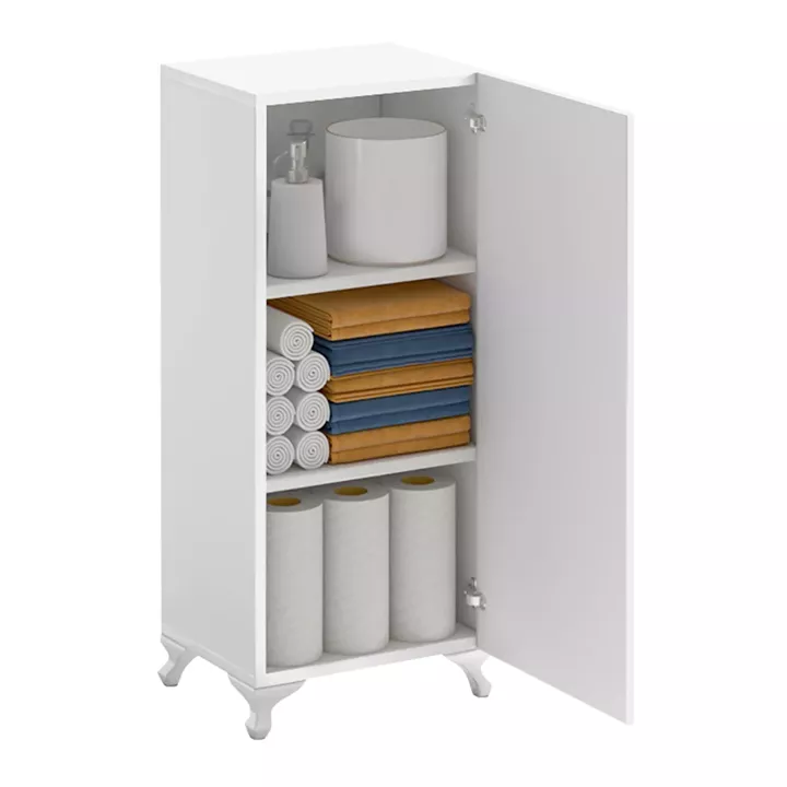 Ντουλάπι κουζίνας - μπάνιου Mine Megapap χρώμα λευκό 30x32x88εκ.