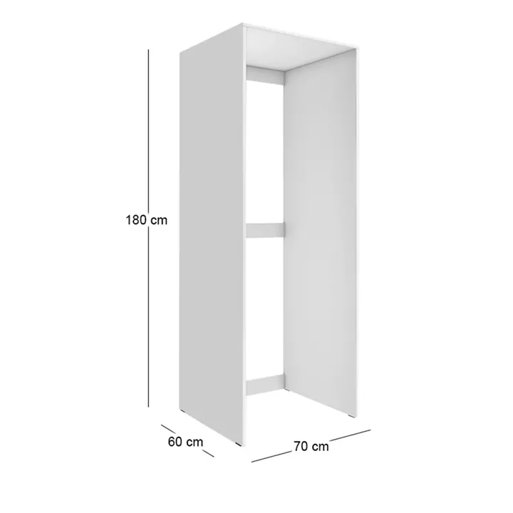 Έπιπλο πλυντηρίου - στεγνωτηρίου Zakar Megapap χρώμα λευκό 70x60x180εκ.