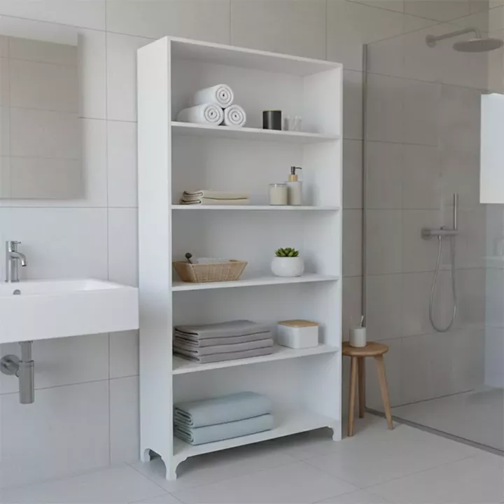 Βιβλιοθήκη Kafka Megapap χρώμα λευκό 70x30x188εκ.