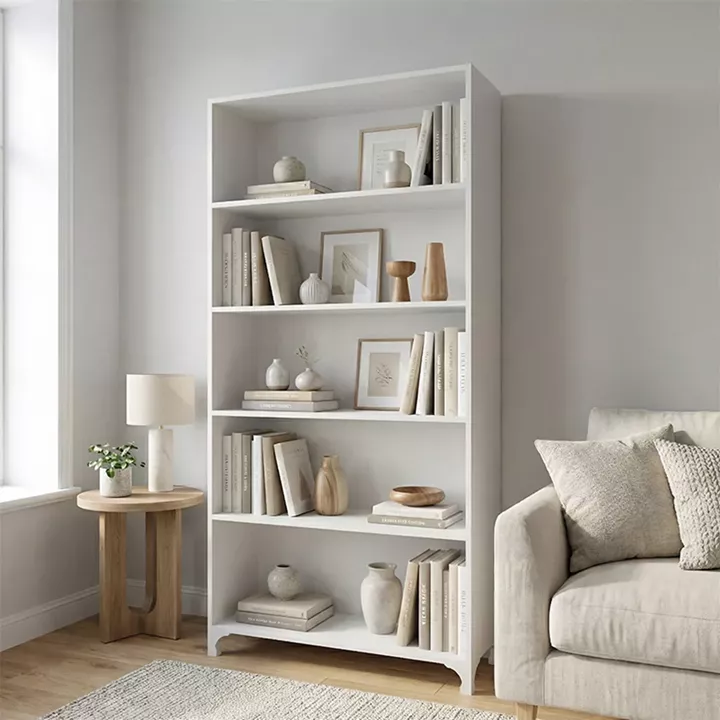 Βιβλιοθήκη Kafka Megapap χρώμα λευκό 70x30x188εκ.