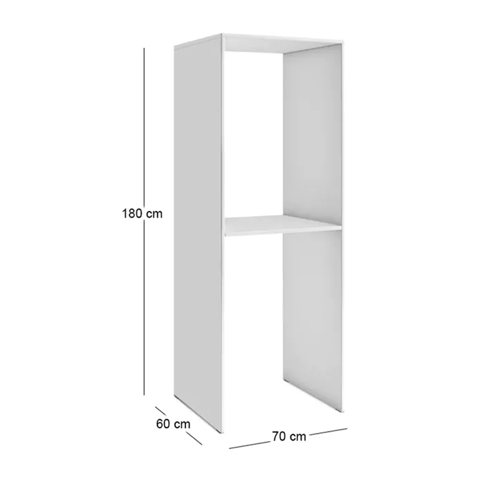 Έπιπλο πλυντηρίου - στεγνωτηρίου Evgenia Megapap χρώμα λευκό 70x60x180εκ.