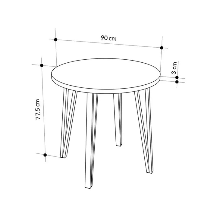 Σετ τραπεζαρία 5τμχ Xana - Nova Megapap χρώμα sepet oak - cappuccino Ø90x77,7εκ.