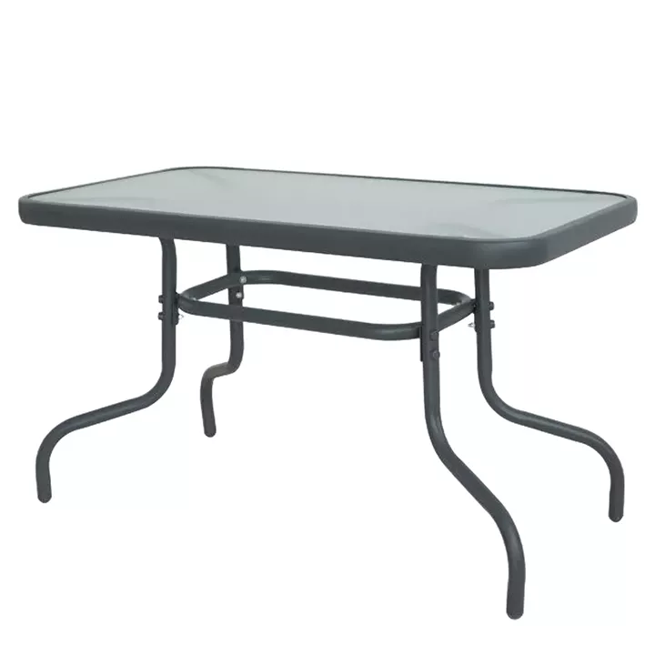 Τραπέζι Κήπου ArteLibre VULCAN Γκρι Μέταλλο/Γυαλί 110x60x70cm