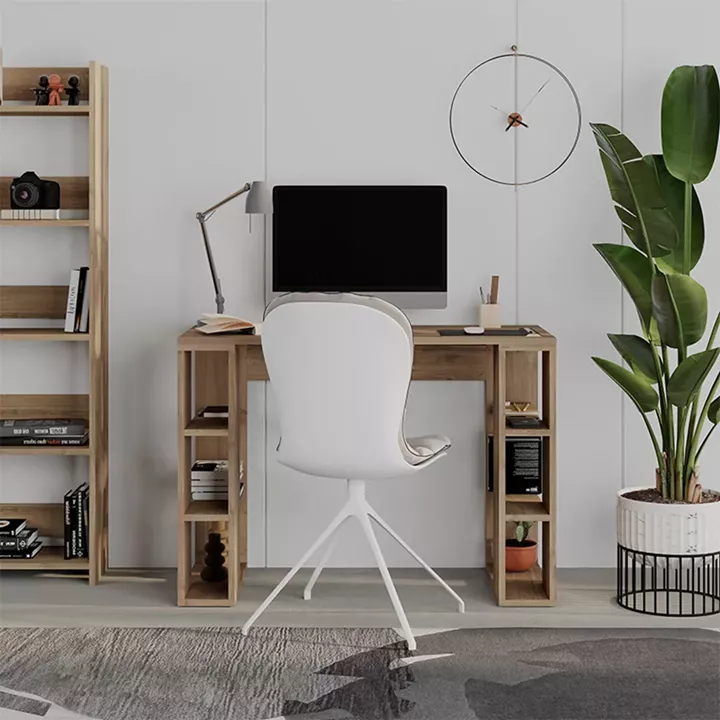 Γραφείο εργασίας Colmar Megapap χρώμα ανοιχτό καρυδί 106x50x75εκ.