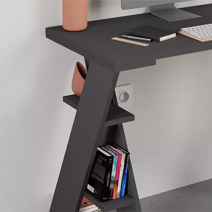 Γραφείο εργασίας Papillon Megapap χρώμα ανθρακί 106x50x75εκ