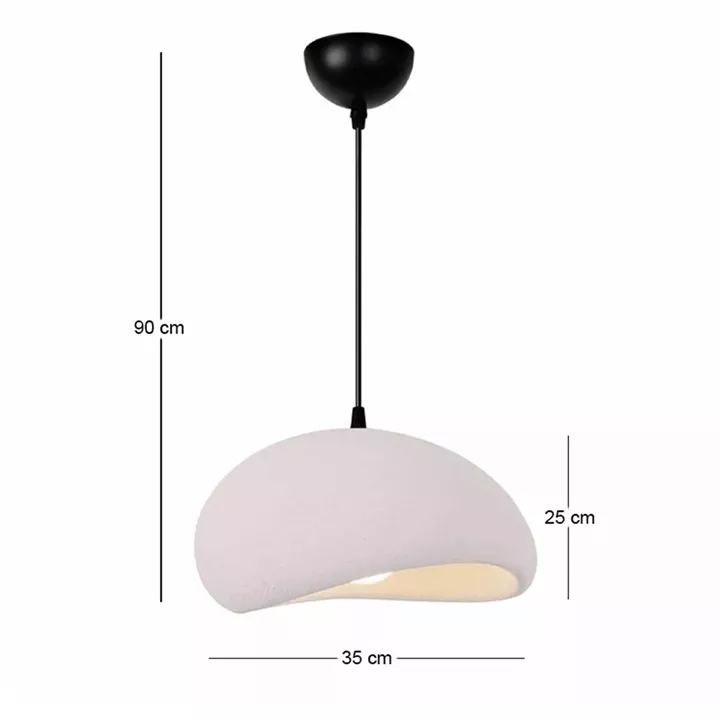 Φωτιστικό οροφής Riven Megapap E27 polyester μονόφωτο χρώμα κρεμ Ø35x80εκ.