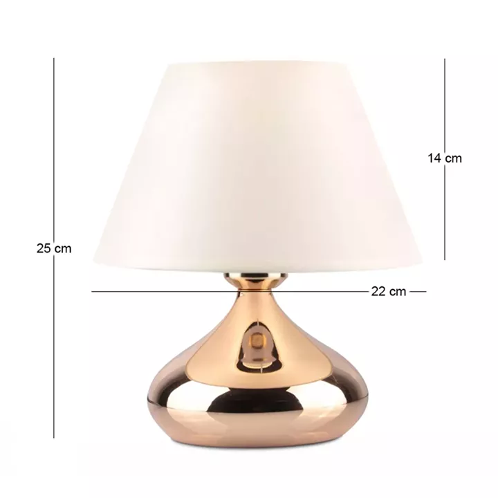 Φωτιστικό επιτραπέζιο Luvia Megapap E27 μεταλλικό - ύφασμα Pvc χρώμα χρυσό - κρεμ Ø22x25εκ.