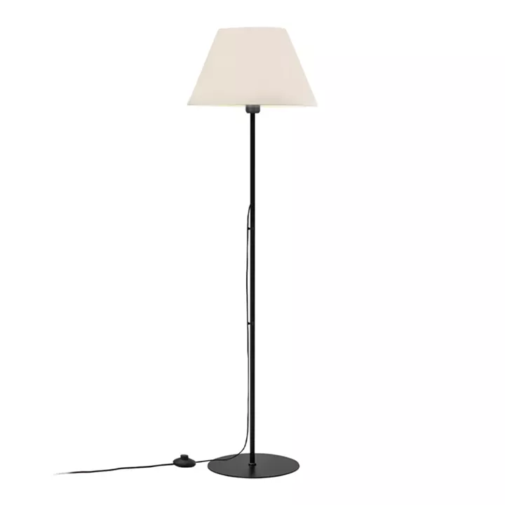 Φωτιστικό δαπέδου Vilo Megapap E27 μεταλλικό - ύφασμα Pvc χρώμα μαύρο - λευκό Ø35x152εκ.