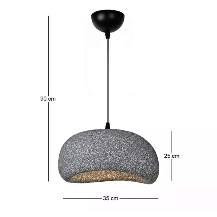 Φωτιστικό οροφής Riven Megapap E27 polyester μονόφωτο χρώμα γκρι Ø35x80εκ.