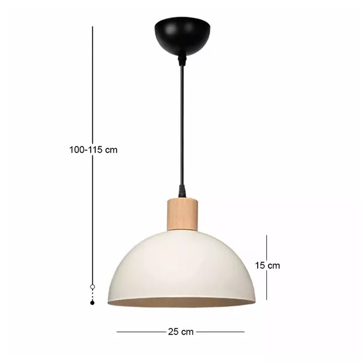 Φωτιστικό οροφής Talis Megapap E27 μεταλλικό μονόφωτο χρώμα κρεμ Ø25x100εκ.