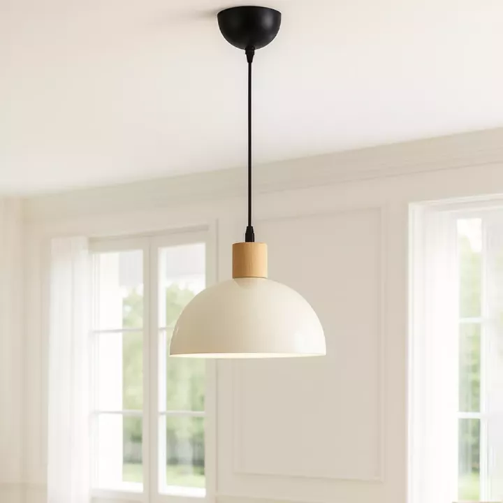 Φωτιστικό οροφής Talis Megapap E27 μεταλλικό μονόφωτο χρώμα κρεμ Ø25x100εκ.