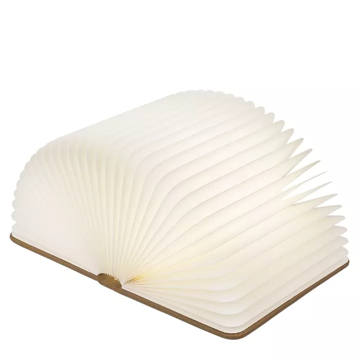 Λάμπα LED Ατμόσφαιρας Επιτραπέζια Βιβλίο Με Εξώφυλλο Δερματίνης Επαναφορτιζόμενη Καφέ 17x13cm