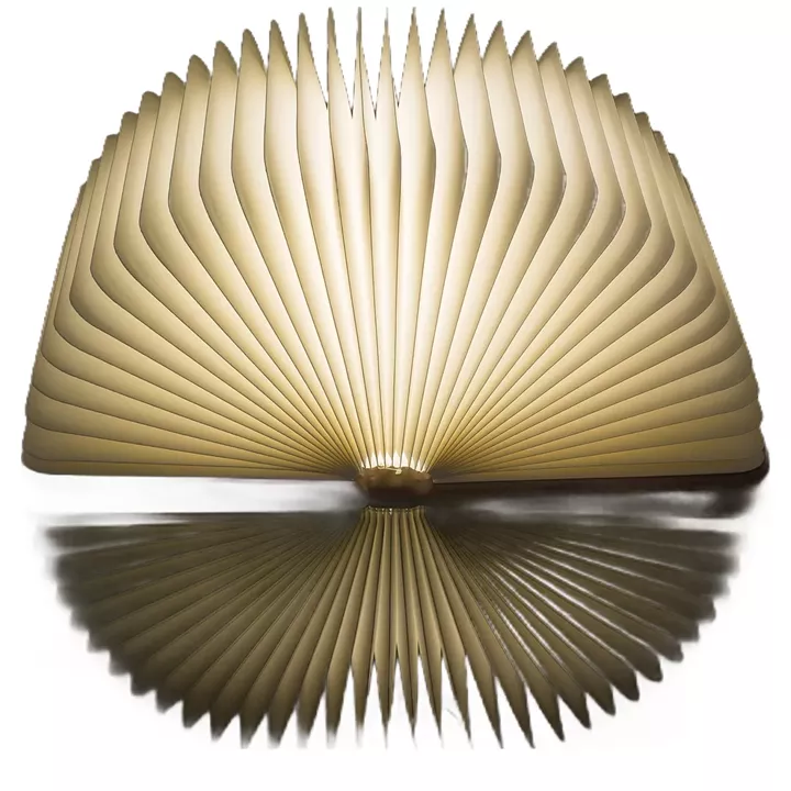 Λάμπα LED Ατμόσφαιρας Επιτραπέζια Βιβλίο Με Εξώφυλλο Δερματίνης Επαναφορτιζόμενη Καφέ 17x13cm