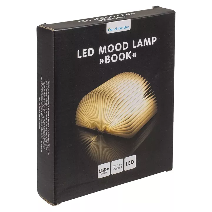 Λάμπα LED Ατμόσφαιρας Επιτραπέζια Βιβλίο Με Εξώφυλλο Δερματίνης Επαναφορτιζόμενη Καφέ 17x13cm