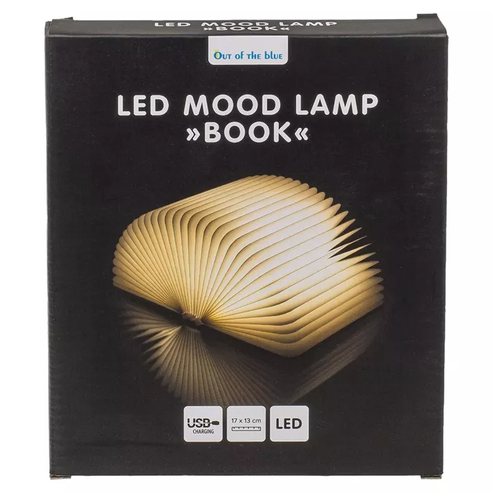 Λάμπα LED Ατμόσφαιρας Επιτραπέζια Βιβλίο Με Εξώφυλλο Δερματίνης Επαναφορτιζόμενη Καφέ 17x13cm