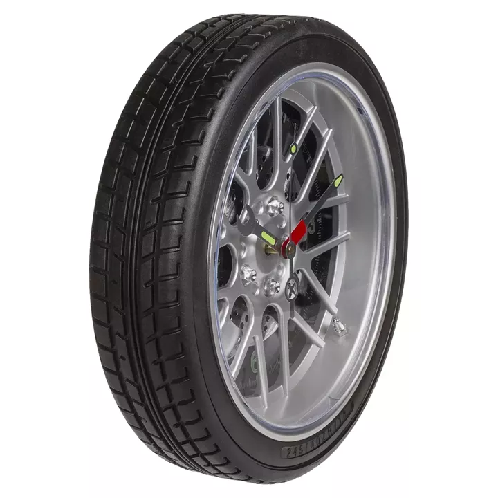 Ρολόι Τοίχου Ρόδα Αυτοκινήτου Με 16 LED Πλαστικό Φ35cm