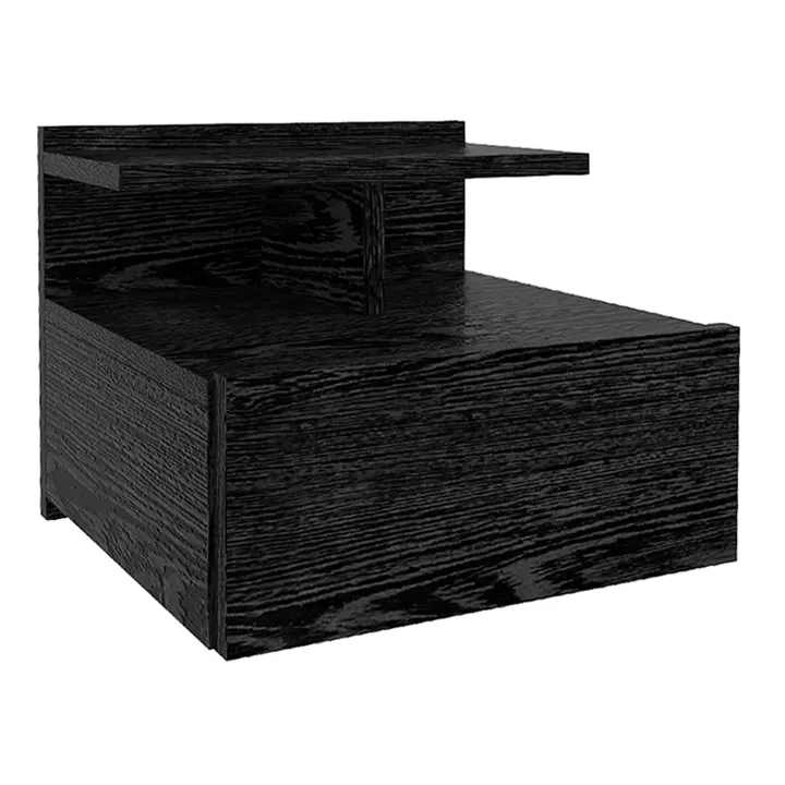 Κομοδίνο επιτοίχιο Mislina Megapap χρώμα sencron black 40x33,2x32εκ.