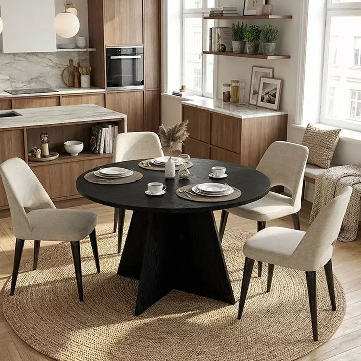 Τραπέζι Tailor Megapap χρώμα sencron black Ø120x75,7εκ.