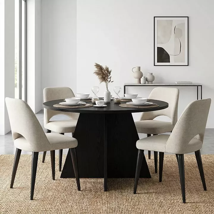 Τραπέζι Tailor Megapap χρώμα sencron black Ø120x75,7εκ.