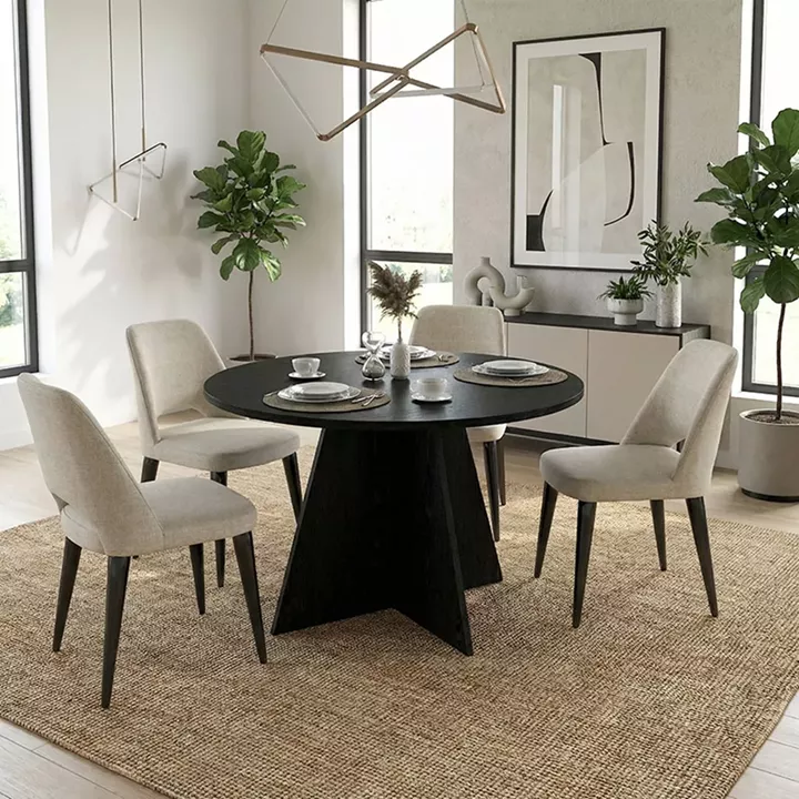 Τραπέζι Tailor Megapap χρώμα sencron black Ø120x75,7εκ.