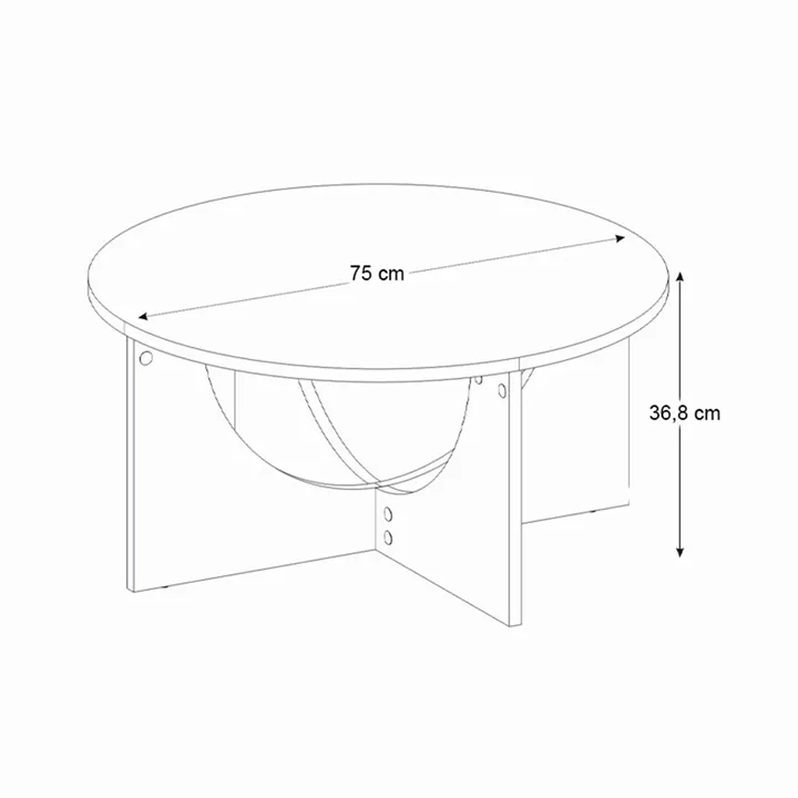 Τραπεζάκι σαλονιού Lemmar Megapap χρώμα sandstone Ø75x36,8εκ.
