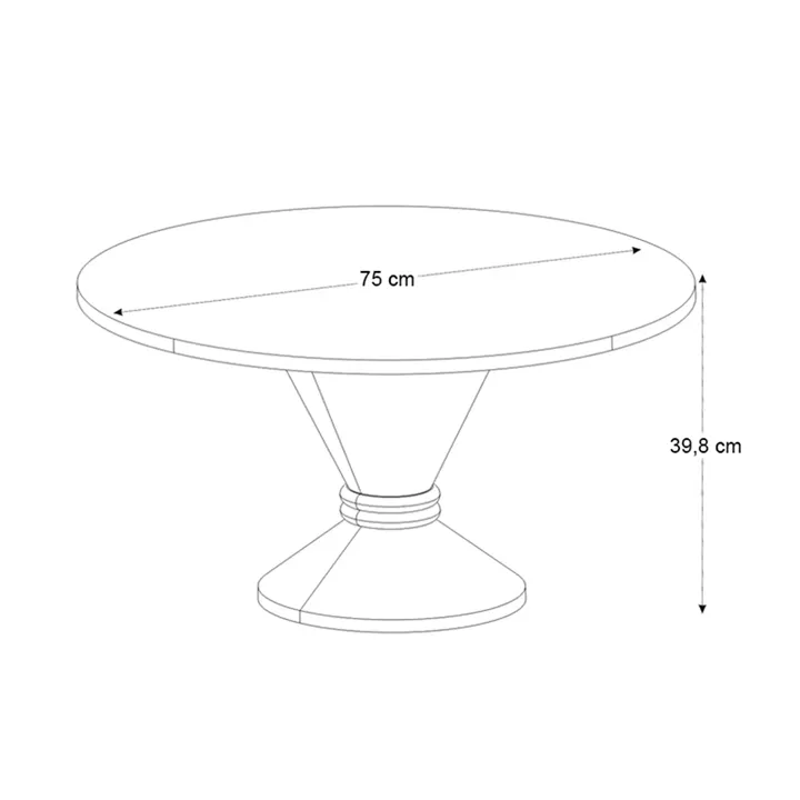 Τραπεζάκι σαλονιού Lepper Megapap χρώμα travertine - sandstone Ø75x39,8εκ.