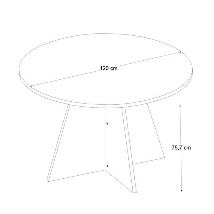 Τραπέζι Tailor Megapap χρώμα λευκό εφέ μαρμάρου Ø120x75,7εκ.