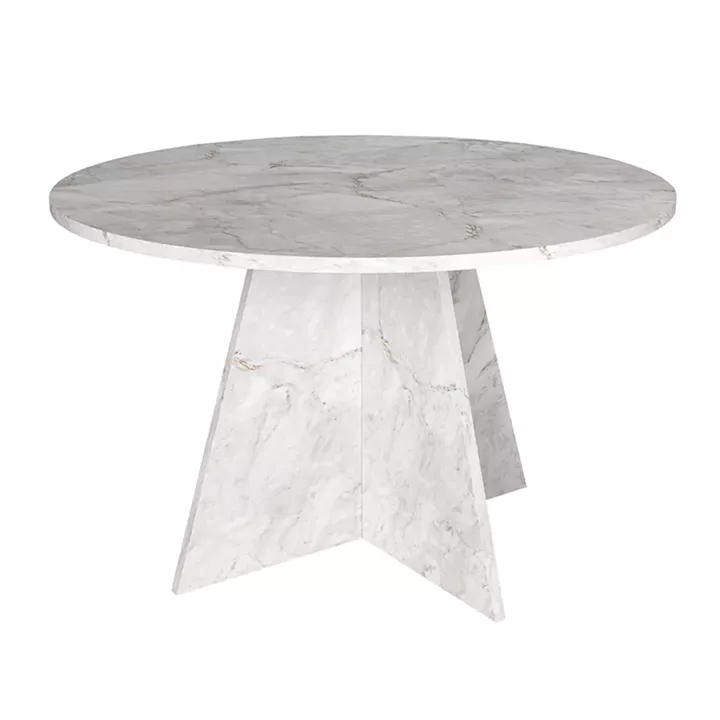 Τραπέζι Tailor Megapap χρώμα λευκό εφέ μαρμάρου Ø120x75,7εκ.