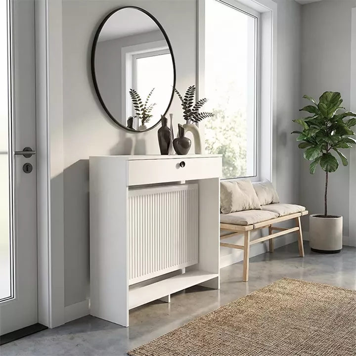 Κονσόλα - Κάλυμμα καλοριφέρ Opelya Megapap χρώμα λευκό 90x31,4x100εκ.