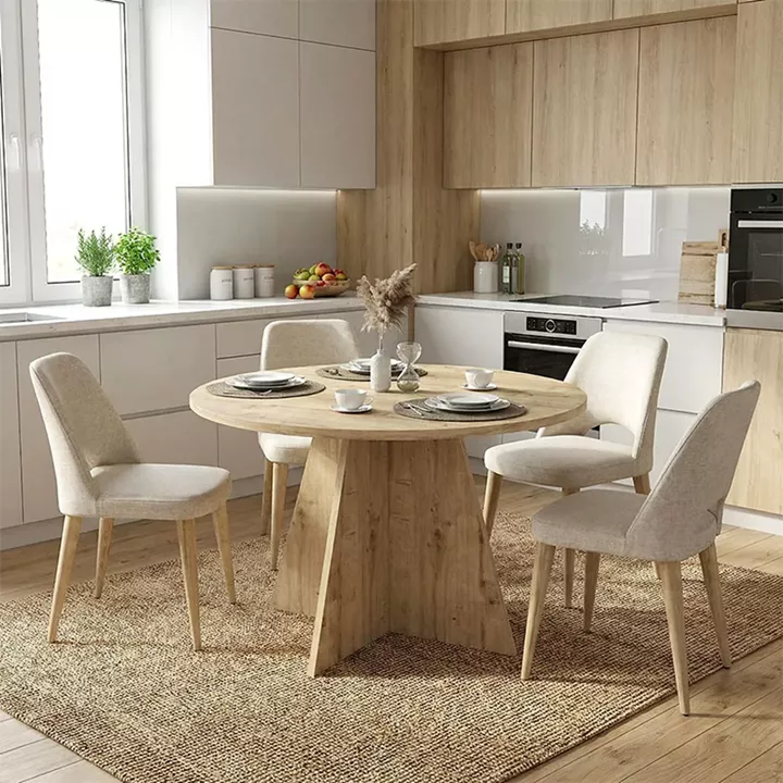 Τραπέζι Tailor Megapap χρώμα sapphire oak Ø120x75,7εκ.