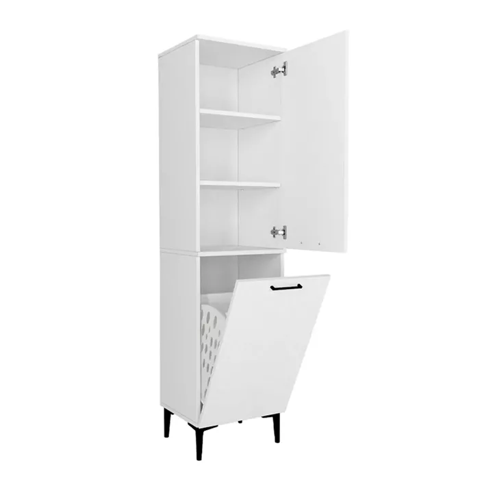 Ντουλάπι με καλάθι απλύτων Singa Megapap χρώμα λευκό 45x40x180εκ.