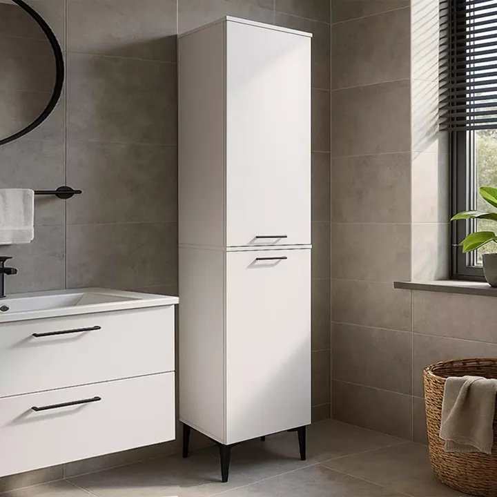 Ντουλάπι με καλάθι απλύτων Singa Megapap χρώμα λευκό 45x40x180εκ.