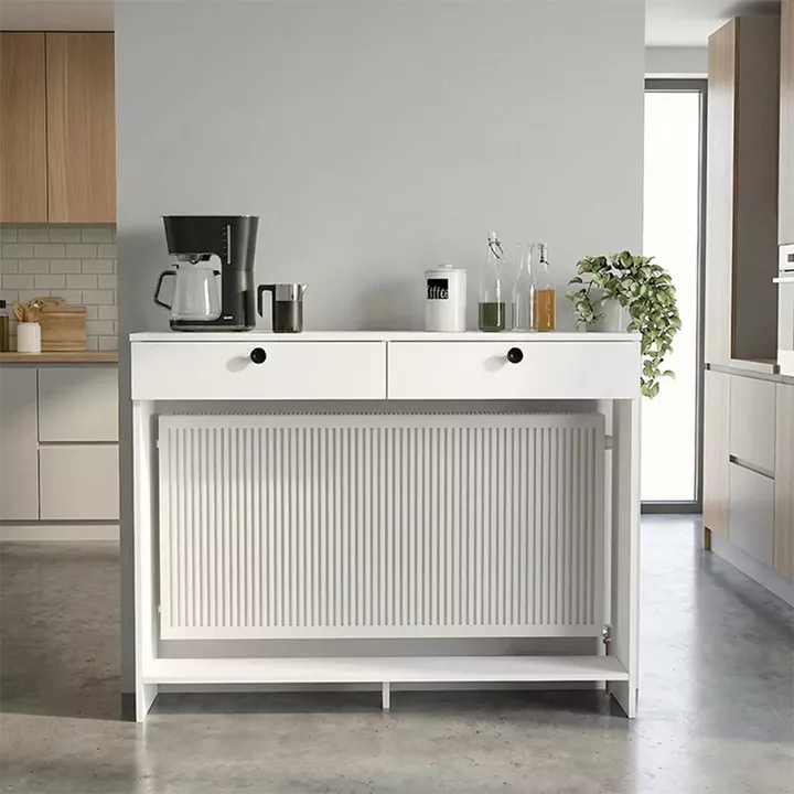 Κονσόλα - Κάλυμμα καλοριφέρ Opelya Megapap χρώμα λευκό 130x31,4x100εκ.