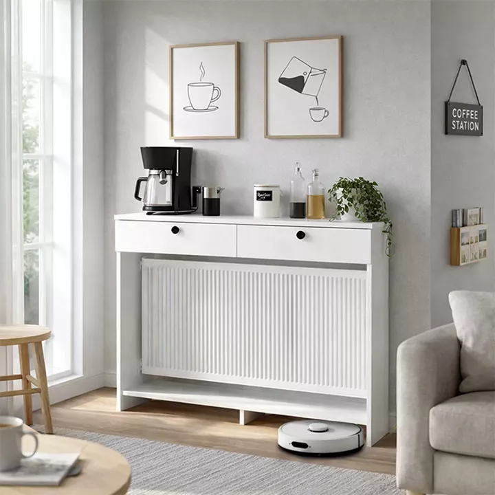 Κονσόλα - Κάλυμμα καλοριφέρ Opelya Megapap χρώμα λευκό 130x31,4x100εκ.