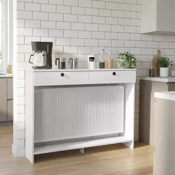 Κονσόλα - Κάλυμμα καλοριφέρ Opelya Megapap χρώμα λευκό 130x31,4x100εκ.