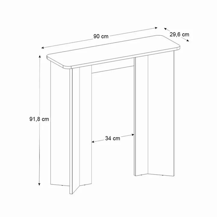 Κονσόλα Mara Megapap χρώμα travertine 90x29,6x91,8εκ.
