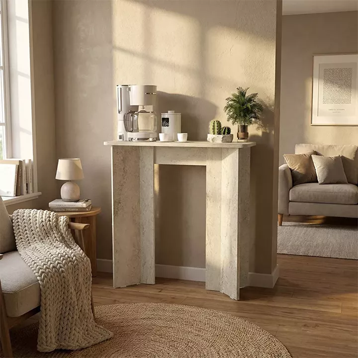 Κονσόλα Mara Megapap χρώμα travertine 90x29,6x91,8εκ.