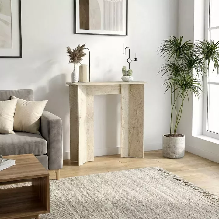 Κονσόλα Mara Megapap χρώμα travertine 90x29,6x91,8εκ.