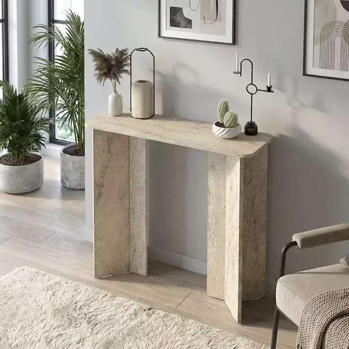 Κονσόλα Mara Megapap χρώμα travertine 90x29,6x91,8εκ.