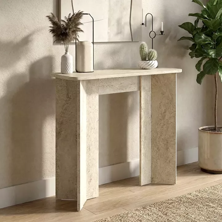 Κονσόλα Mara Megapap χρώμα travertine 90x29,6x91,8εκ.