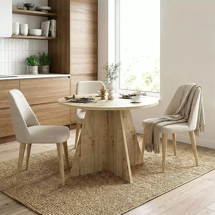 Τραπέζι Tailor Megapap χρώμα sapphire oak Ø100x75,7εκ.