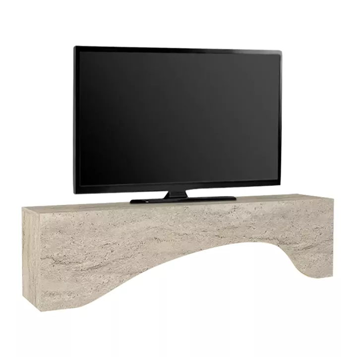 Έπιπλο τηλεόρασης Mara Megapap με LED χρώμα travertine 150x31,4x40εκ.