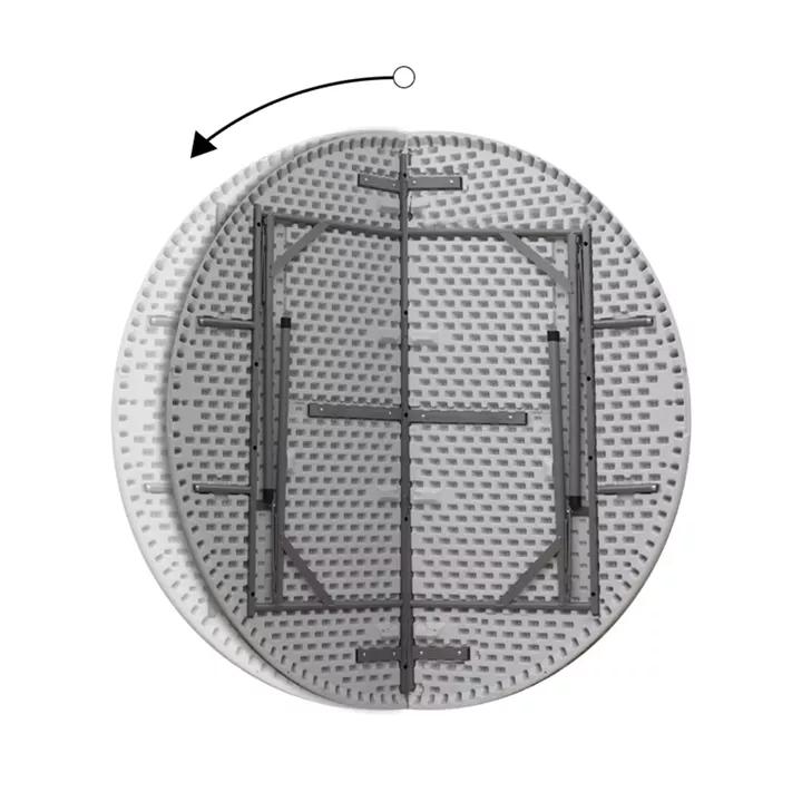 Τραπέζι catering - συνεδρίου Capri Megapap πτυσσόμενο – βαλίτσα στρογγυλό χρώμα λευκό του πάγου Ø152x74εκ.