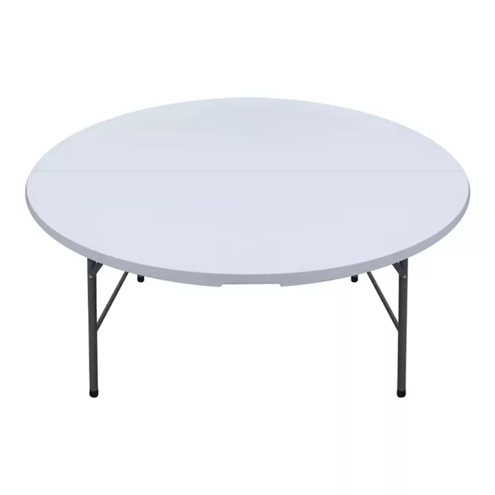 Τραπέζι catering - συνεδρίου Capri Megapap πτυσσόμενο – βαλίτσα στρογγυλό χρώμα λευκό του πάγου Ø152x74εκ.