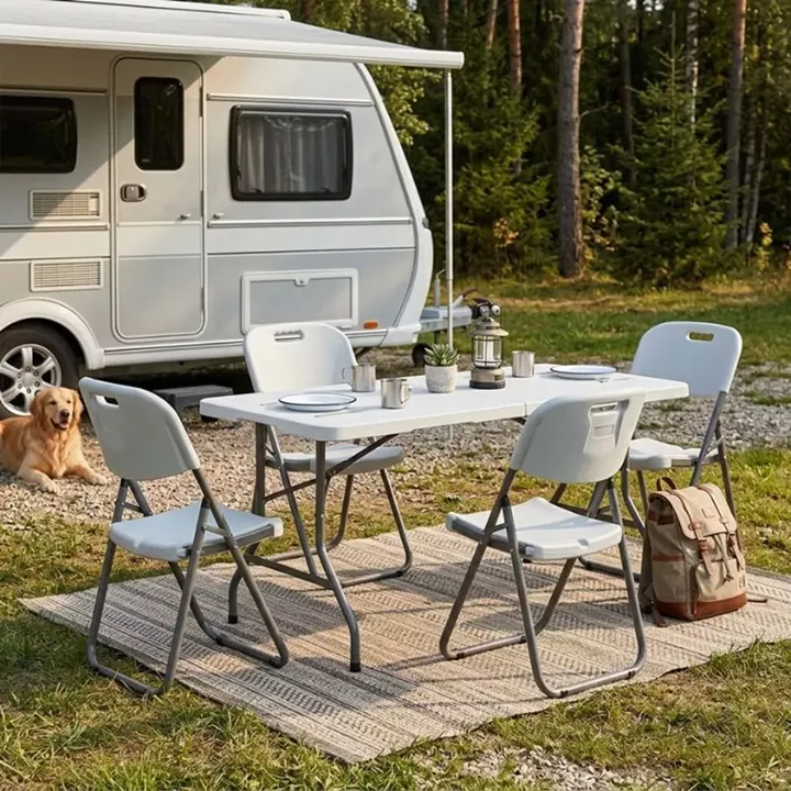 Καρέκλα catering - συνεδρίου Capri Megapap πτυσσόμενη χρώμα λευκό του πάγου 45x50x88εκ.