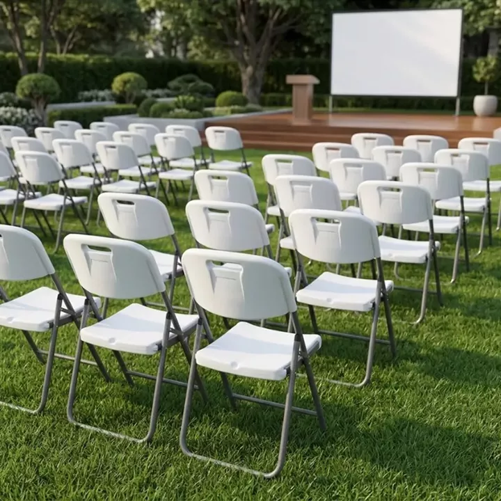 Καρέκλα catering - συνεδρίου Capri Megapap πτυσσόμενη χρώμα λευκό του πάγου 45x50x88εκ.