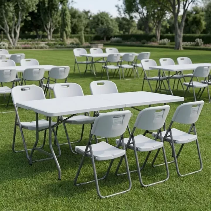 Καρέκλα catering - συνεδρίου Capri Megapap πτυσσόμενη χρώμα λευκό του πάγου 45x50x88εκ.