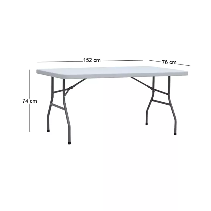 Τραπέζι catering - συνεδρίου Capri Megapap πτυσσόμενο - μονοκόμματη επιφάνεια χρώμα λευκό του πάγου 152x76x74εκ.